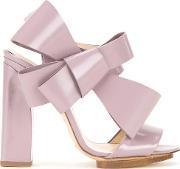 Oversized Bow Sandals Women Calf Leather 39