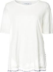 Fringed Detail T Shirt Women Linenflax S
