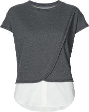 Layered T Shirt Women Cottonpolyester Xs, Grey