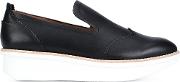 Rubber Sole Loafers Women Leather 10, Black