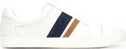 Stripe Slip On Sneakers Women Calf Leatherrubber 8, White