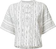 Striped Shift T Shirt Women Cottonlinenflax S, White