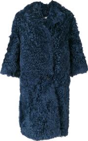 Desa 1972 Shearling Coat Women Sheep Skinshearlingacetate 38, Blue 