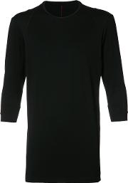Three Quarter Sleeve T Shirt Men Cotton 3, Black