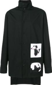 D.gnak Ghost Print Shirt Men Cotton 52, Black 