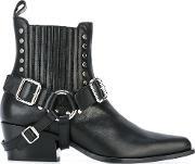 Buckled Ankle Boots Women Calf Leatherleather 37, Women's