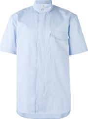 Flap Pocket Shirt Men Cotton 46, Blue