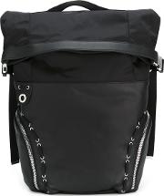 Lace Up Detailing Backpack Men Leathernylon One Size