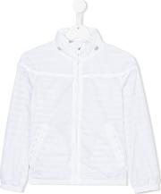Logo Embossed Pullover Jacket Kids Cottonpolyamide 6 Yrs, White