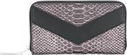 Textured Wallet Women Calf Leather One Size, Women's, Grey