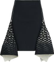 Bias Perforated Mini Skirt 