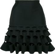 Dion Lee Slash Ruffle Mini Skirt Women Silkpolyamidepolyesterviscose 6, Black 
