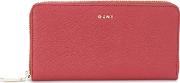 Dkny Zip Around Wallet Women Leather One Size, Red 