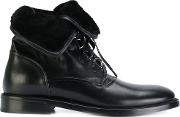 Dolce & Gabbana Shearling Lined Ankle Boots Men Leathersheep Skinshearlingrubber 43, Black 