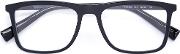 Rectangular Frame Glasses Men Acetatemetal 54, Black