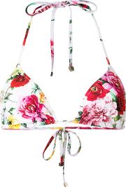 Rose Print String Bikini Top 