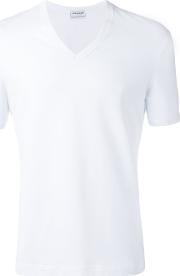 V Neck T Shirt Men Cottonspandexelastane 3, White