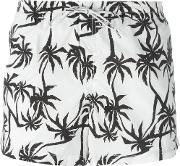 Palm Tree Print Swim Shorts Men Nylonpolyamide Xl