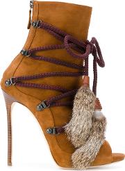Ankle Boots With Fur Tassels 