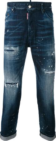 Distressed Skinny Jeans Men Cottonspandexelastane 46, Blue
