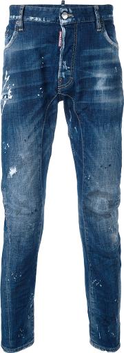 Distressed Skinny Jeans Men Cottonspandexelastane 48, Blue
