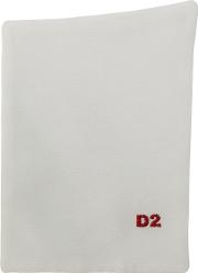 Dsquared2 D2 Embroidered Pocket Square Men Silkcotton One Size, White 