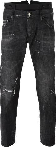 Dual Waistband Skinny Jeans Men Silkcottonpolyesterwool 50