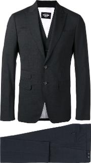 London Three Piece Suit Men Cottonpolyesterspandexelastanevirgin Wool 50, Grey