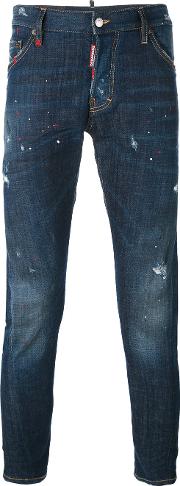 Paint Splatter Skinny Jeans Men Cottonspandexelastane 50, Blue