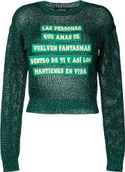 Glitter Effect Slogan Sweater 
