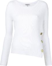 Other Button Detail Knitted Top Women Cottonspandexelastane S, White