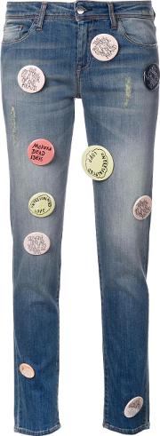 Other Robert Montgomery Quote Badge Jeans Women Cottonspandexelastane 27, Blue