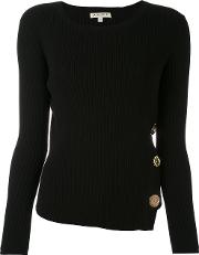Ribbed Knit Buttoned Sweater 