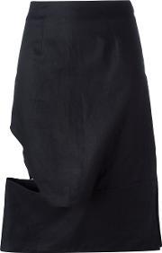 Asymmetric Cut Out Skirt Women Linenflax M