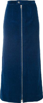 Denim Zip Skirt Women Cottonspandexelastane S, Blue