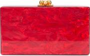 Marbled Effect Clutch Women Acrylic One Size, Red