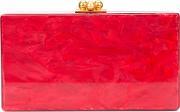 Marbled Effect Clutch Women Acrylic One Size, Women's, Red