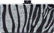 Zebra Pattern Rectangular Clutch Women Acrylic One Size, Black