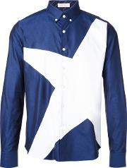 Star Print Shirt Men Cotton 2, Blue
