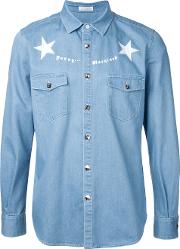 Stars Print Shirt Men Cottonpolyester 3, Blue