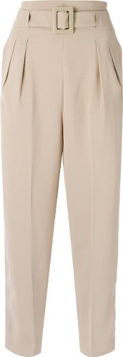 Cropped Trousers Women Polyester 40, Nudeneutrals