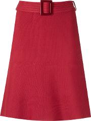 Knit Flare Skirt Women Polyamidespandexelastaneviscose M, Red