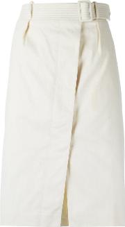 Midi Skirt Women Cotton 34, White