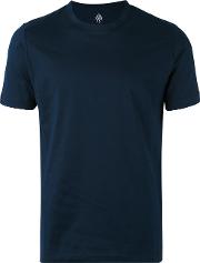 Classic Crewneck T Shirt Men Cotton L, Blue