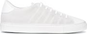Lace Up Sneakers Men Leatherrubber 43, White