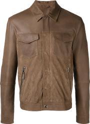 Shirt Jacket With Zip Pockets Men Cottonsuedepolyesterspandexelastane 54, Brown