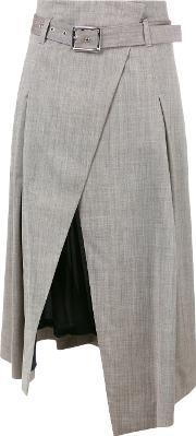 Wrap Skirt Women Polyesterspandexelastaneacetatevirgin Wool 44, Women's, Grey