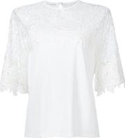 Lace Panel Knit Top Women Cottonpolyamidepolyesterviscose 38, White