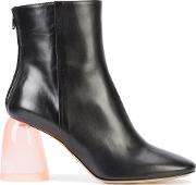 Clear Chunky Heel Boots Women Leatheracrylic 36, Black