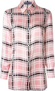 Checked Shirt Women Silk 40, Women's, Pinkpurple